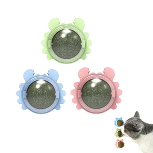 Keeplus 3Stk Plothuge Catnip Wall Ball, Plothuge Catnip Ball, Plothuge Catnip, Katzenminze Balls Spielzeug für Katze, Katzenminze Wandroller für Katzenlecken, Natürliches drehbares Katzenspielzeug von Keeplus