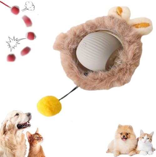 Keeplus Interactive Cat Toys Rolling Ball Chewie Dog Ball, Chewie Rolling Ball, Chewie Ball for Dogs,Interaktives Katzenspielzeug Ball, Katzenbälle Interaktives Katzenspielzeug Ball für Katze (Grau) von Keeplus