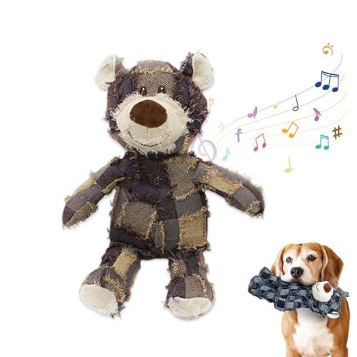 Lumiqour Dog Chew Toy, 2025 New Esslvyshop-Bear for Heavy Chewers, Mighty Bear Pet Toy, Unbreakable Bear Dog Toy, Unbreaka Bear, Quietschspielzeug Interaktives Plüsch Spielzeug für Hunde (Lila, L) von Keeplus