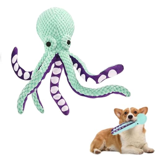 Pawforloves Premium Pet Plush Toy, Premium Pet Plush Octopus, Hundespielzeug Unzerstörbar, Robust Hundekauspielzeug, Quietschspielzeug Plüschtier Hund, Plüsch Kauspielzeug für Hunde von Keeplus