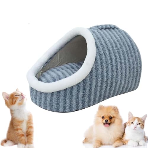 Zentric Cozy Hideaway Pet Bed, Hunde-Beruhigungsbett, warmes, weiches Plüsch-Hundekissen, Hundebett flauschig Grosse Hunde, Rutschfester Unterseite, Hundebett waschbar für Katzen und Hunde (Blau, L) von Keeplus