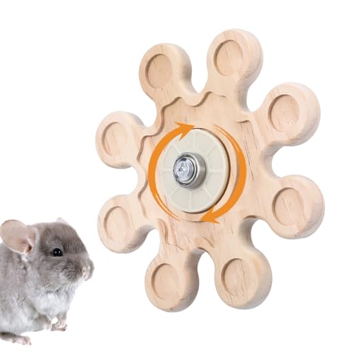 Rotierendes Chinchilla-Spielzeug, Holz, interaktives Meerschweinchen-Spielzeug, Hamster-Kauspielzeug, Kaninchenkauspielzeug, hängendes Chinchilla-Käfig-Zubehör, Hamsterkäfig-Zubehör für Eichhörnchen, von Keggaen