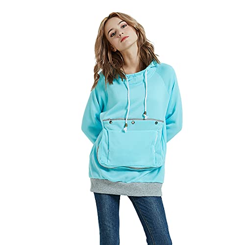 Haustier-Kapuzenpullover, langärmelig, Fleece, für Kätzchen, Welpen, Sweatshirt für Damen, Hell, blau, S von Kei Tomlison