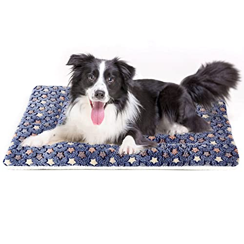 Kekuningan Hundebett-Matte, mittelgroß, waschbar, Hundekäfig-Matratze für 91,4 cm Käfig, weiches, flaches Haustierkissen, Bettwäsche, Welpen-Kissen, Decke für Welpen, wendbar, 89 x 59 cm von Kekuningan