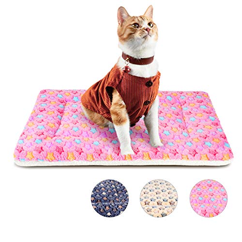 Kekuningan Katzenbett für den Innenbereich, waschbar, Haustierkissen für 45,7 cm Käfig, flaches Hundebett, Welpen, Katzenmatte, Matratze, Kissen, wendbar, Größe XS, 45 x 37 cm von Kekuningan