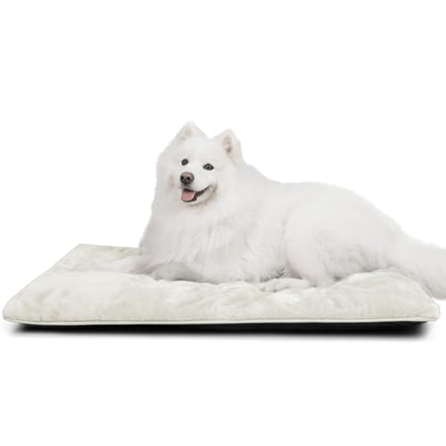 Wasserdichtes Hundebett Selbsterhitzendes Katzenbett Matte Memory Foam Hundekäfig Bett Matratze Selbsterhitzende Haustierunterlage Flaches Hundekäfigkissen mit abnehmbarem waschbarem Bezug für große von Kekuningan