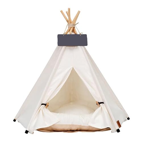 Hunde-Tipi-Bett, Katzenzelt, tragbar, für Haustiere, Welpen mit dickem Kissen (Größe L: passend für 15 kg (Haustiere)) von Kela Tipi