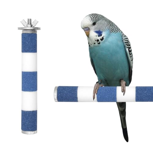 Papageiensitzstange, 15 cm Blau&Weiße Farbe Vogelsitzständer für Vogelpapageien, Wellensittiche, Sittiche, Nymphensittiche, Sittiche, Lovebird, Käfig, Pfotenschleifspielzeug von Kelamayi