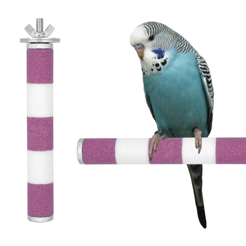 Papageienstange, 15 cm Rosa&Weiß Vogelstangenständer für Vögel, Papageien, Wellensittiche, Sittiche, Nymphensittiche, Sittiche, Lovebird, Käfig, Pfotenschleifspielzeug von Kelamayi