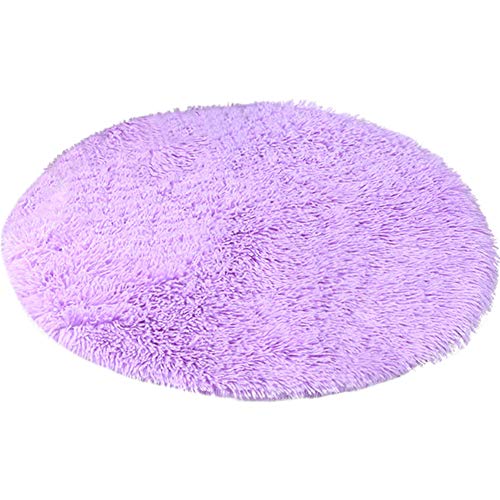 Kelendle 78,9 cm Plüsch-Hundebettmatte, warm, flauschig, rund, mit rutschfester, wasserdichter Unterseite, weich, bequem, für kleine und mittelgroße Hunde zum Schlafen (lila) von Kelendle