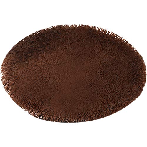 Kelendle 99 cm Plüsch-Hundebett-Matte, warm, flauschig, rund, Welpenkisten-Pad mit rutschfester, wasserdichter Unterseite, weiche, bequeme Haustierhüttenmatte für kleine und mittelgroße Hunde (dunkles von Kelendle