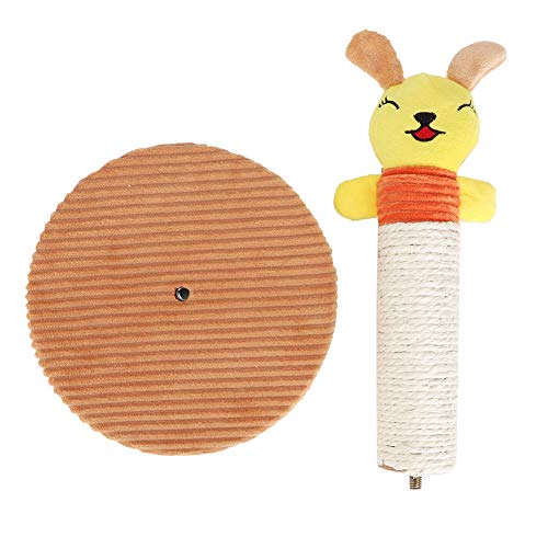 Abnehmbare Sisal-Plüschkatze, Kletterspielzeug, Baumregalrahmen, weißes Schwein, grüner Frosch, gelbes Kaninchen (Yellow Bunny) von Kelepu