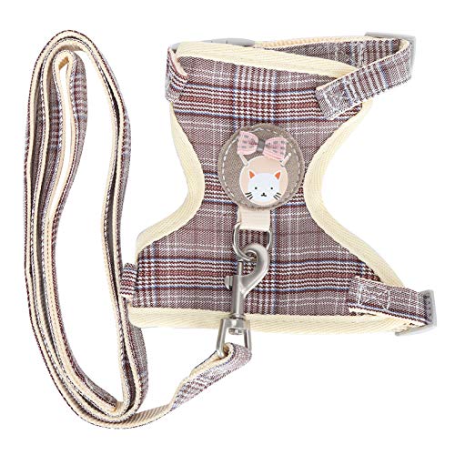 Katzengeschirr und Leine-Set, ausbruchsicheres, atmungsaktives Katzenwestengeschirr mit verstellbarem Leinengurt, geeignet für sichere Spaziergänge im Freien (1.5cm (Suitable for 7-16 pounds)) von Kelepu