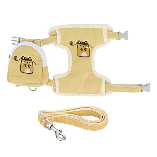 Kelepu Cat Harness and Leash Set, Cat Harness and Leash Set Escape Proof, Adjustable Soft Kittens Vest with Reflective Strip for Cats, Comfortable Outdoor Vest, Yellow (S 22cm) von Kelepu