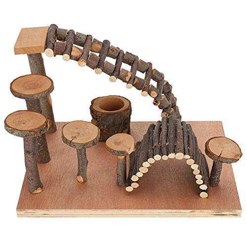 Kelepu Hamster-Apfelholz-Kletterleiter, Stufen-Übungsspielzeug für kleine Haustiere (Apple Wood Column Type L) von Kelepu