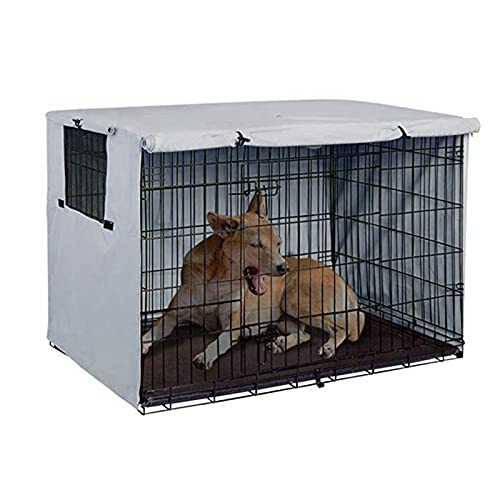 Kelepu Hundekäfig-Abdeckung, Hundehüttenkäfig-Abdeckung, Haustierhütten-Abdeckung, Hundekäfig-Abdeckung für Hundehütte im Freien, große Haustierkiste 63,5 x 50,8 x 48,3 cm (Grau) von Kelepu