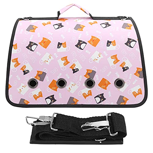 Kelepu Katzen- und Hundetransportbox, weiche Katzen- und Hundetransportbox, tragbare Outdoor-Katzentaschen für Haustiere, weiche Katzentasche, Tiertransportboxen, (Pinke Katze) von Kelepu