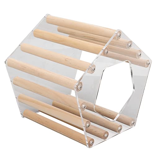 Kelepu Minimalistisches fünfeckiges Hamster-Holzhaus, belüftete transparente Hamsterhütte für Hamster-Goldbär-Schlafzimmer (L) von Kelepu