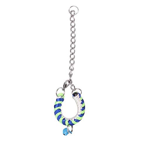 Nylon-Leder-Halsband für kleine Haustiere, verstellbar, weiches Glöckchenhalsband für Taschenhaustiere, Hamster, Fliegende Mäuse (Blue and Green) von Kelepu