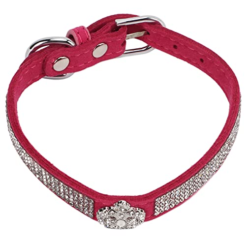 Strass Funkelnde Krone Diamante Schmuck Haustierhalsband weiches Wildleder-Mikrofaser-Katzenhalsband (M) von Kelepu