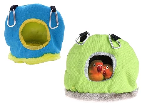 Kellegour 2 pcs Papageiennest Plüsch-Hängematte,Winter Warmes Vogelnest Haus,Plüsch Käfig Winter Hängematte,Warme Vogelnest Rundes Warmes Vogelnest,für Haustiere,Vögel,Käfigdekoration,Kleine Tiere von Kellegour