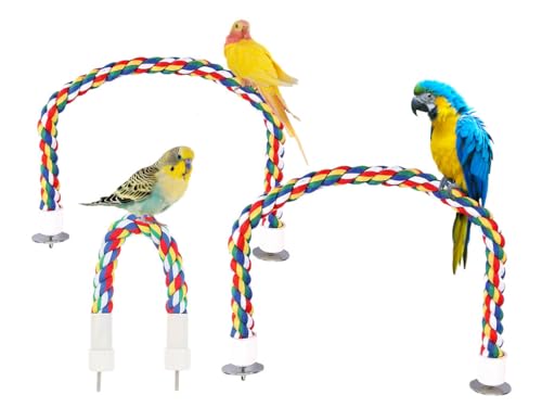 Kellegour 3 Pcs Parrot Climbing Rope,Vogel Seil,Papagei Kletterseil,Vogelspielzeug,Vogel Kletterseil Bunte Seil,für Papagei,Kanarienvögel,Wellensittich,Sittiche(40cm80cm) von Kellegour