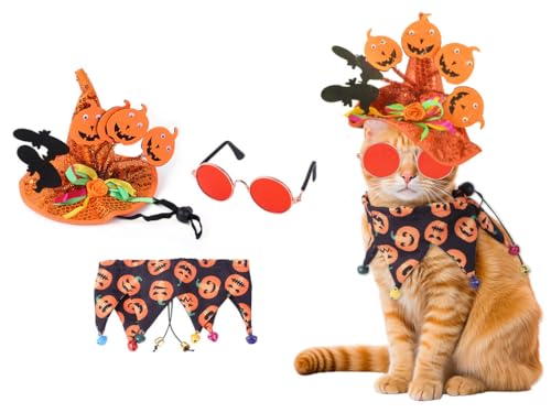 Kellegour Halloween Hund Katze Kostüm,Haustier Kostüm Katzen,Haustier katzenkostüm Umhang,Haustierkleidung,Kleidung Outfit Katzen Umhang,für Halloween,Weihnachten,Rollenspiele,Themenparteien von Kellegour