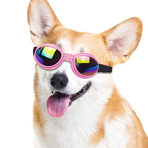 Haustierbrille, Katzenbrille, verstellbarer Riemen, UV-Schutz, winddicht, für mittelgroße und große Hunde Keloc von Keloc