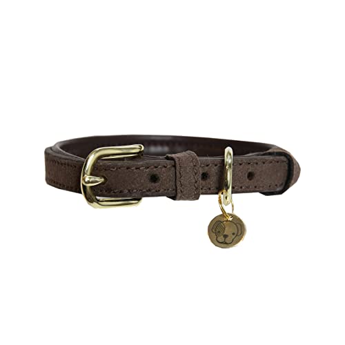 Kentucky Dogwear Leather Velvet Dog Collar Hundehalsband, Größe:L, Farbe:braun von Kentucky