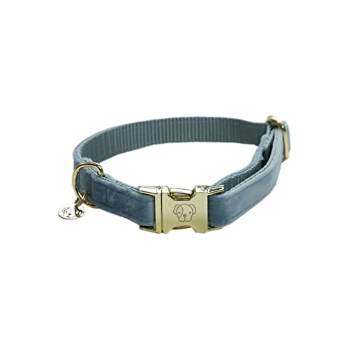 Kentucky Dogwear Velvet Dog Collar Hundehalsband, Größe:M, Farbe:hellblau von Kentucky