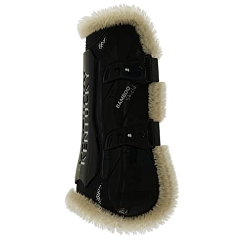 Kentucky Horsewear Lammfell Gamaschen Bamboo Elastik, Größe:M, Farbe:schwarz von Kentucky Horsewear