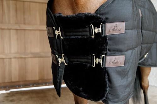 Kentucky Horsewear - Bürstenverlängerung - Veganer Pelz - 2 Verschlüsse - Schwarz von Kentucky