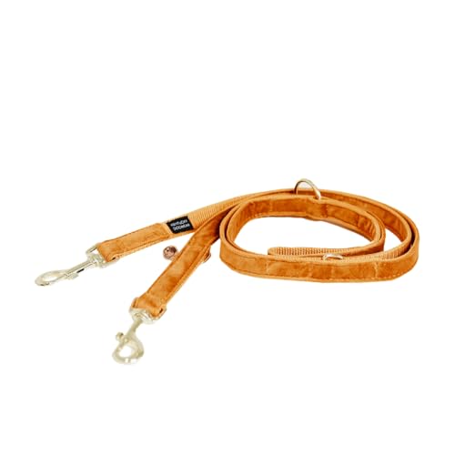 Kentucky Dogwear Hundeleine, 2 m (200 cm), Velours, Orange, hochwertig, elegant, weich und robust, Hundeleine von Kentucky