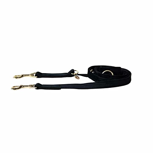 Kentucky Dogwear Hundeleine, 2 m (200 cm), Velours, schwarz, hochwertig, elegant, weich und robust, Hundeleine von Kentucky