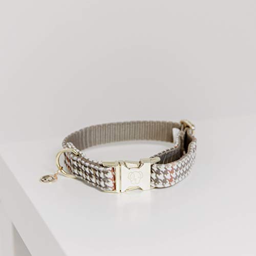 Kentucky Dogwear Pied-de-Poule Hundehalsband, Größe:L, Farbe:beige von Kentucky