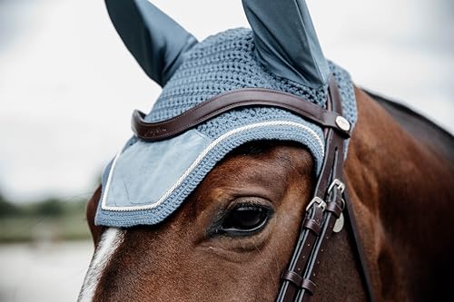 Kentucky Horsewear - Wellington Fliegenmütze - Samt - Hellblau - Für Pony von Kentucky