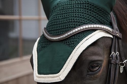 Kentucky Horsewear - Wellington Fliegenmütze - Samtkontrast - Tannengrün - Für Pferd von Kentucky