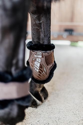 Kentucky - Vegan Sheepskin Young Horse Fetlock Boots braun/Fell schwarz L von Kentucky