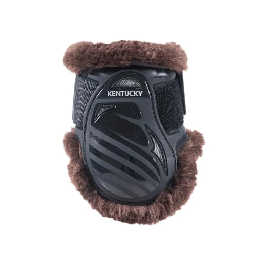 Kentucky - Vegan Sheepskin Young Horse Fetlock Boots schwarz/Fell braun M von Kentucky