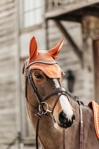 Kentucky Wellington Ohrhaube Samt - Orange - Größe Pony von Kentucky