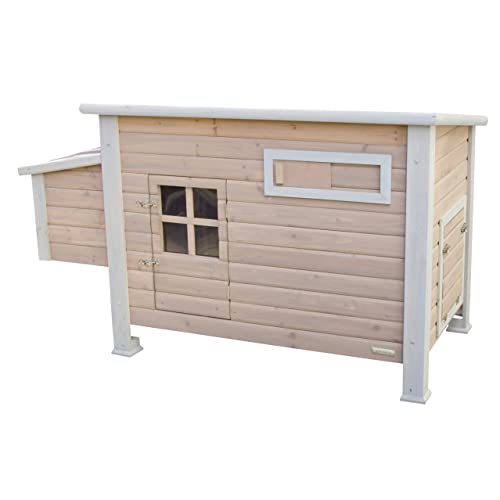 Kerbl Hühnerstall Emma (Maße 146x74x85 cm, mit Schiebefenster für Luftzirkulation, Stall mit 2 Legenester + Sitzstangen, aus Holz) 81702 von Kerbl Hobbyfarming