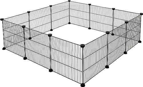 Kerbl Pet Indoor-Freigehege Hopsi, 35x35 cm je Element, 12x Gitter- Elemente, Für Kleintiere / Welpen / Kitten von Kerbl Pet