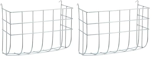 KERBL Heuraufe (Futterplätze zum Einhängen, 25 x 9 x 17 cm Heufutterbehälter aus verzinken Metall) 82784 (Packung mit 2) von Kerbl Pet