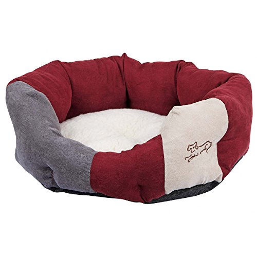 Kerbl 81269 Kuschelbett Amelie, 57 x 50 x 14 cm bordeauxrot/anthrazit von Kerbl Pet