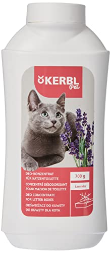 Kerbl Deo-Konzentrat für Katzentoilette (mit Lavendelduft, 700 g Flasche, Pulverkonzentrat, für ca. 30 Anwendungen) 82673 von Kerbl Pet