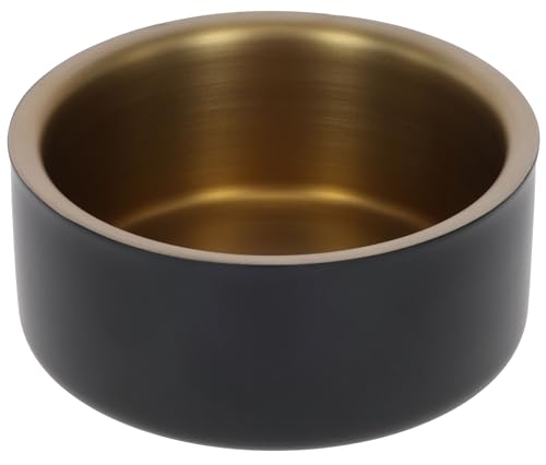 Kerbl Pet Edelstahlnapf Golden, Für Hunde und Katzen, Rostfreier Edelstahl, Temperaturregulierend, rutschfest, Schwarz|Gold, 5,7 cm Kerbl Pet Edelstahlnapf Golden, Für Hunde und Katzen, Rostfreier Edelstahl, Temperaturregulierend, rutschfest, Schwarz|Gold, 5,7 cm von Kerbl Pet