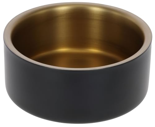 Kerbl Pet Edelstahlnapf Golden, Für Hunde und Katzen, Rostfreier Edelstahl, Temperaturregulierend, rutschfest, Schwarz|Gold, 7,4 cm Kerbl Pet Edelstahlnapf Golden, Für Hunde und Katzen, Rostfreier Edelstahl, Temperaturregulierend, rutschfest, Schwarz|Gold, 7,4 cm von Kerbl Pet