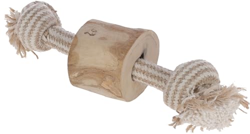 Kerbl Pet Hantel S, Jute/Baumwolle, mit Kaffeeholz, 20 cm von Kerbl Pet