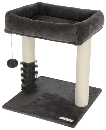 Kerbl Pet Kratzbaum ROSI, Für Kitten und kleine Katzen, Gepolstertes Liegebett, Spielball aus Plüsch, Natursisal-Säulen, Massagebürste, Grau, 48 cm Kerbl Pet Kratzbaum ROSI, Für Kitten und kleine Katzen, Gepolstertes Liegebett, Spielball aus Plüsch, Natursisal-Säulen, Massagebürste, Grau, 48 cm von Kerbl Pet