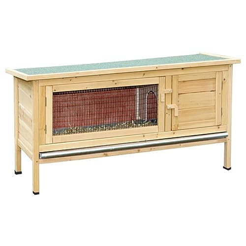 Kerbl Pet Pet Nagerhaus Alfred, Wetterfester Kaninchenstall für den Außenbereich, Mit aufklappbarem Dach, 2 Türen und entnehmbarer Zinkwand für einfache Reinigung, 116x45x62 cm von Kerbl Pet